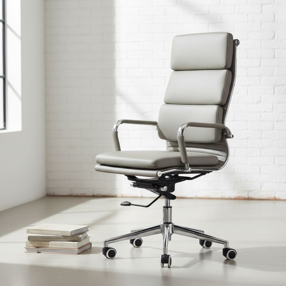 Classic Cushion Pleather Chair